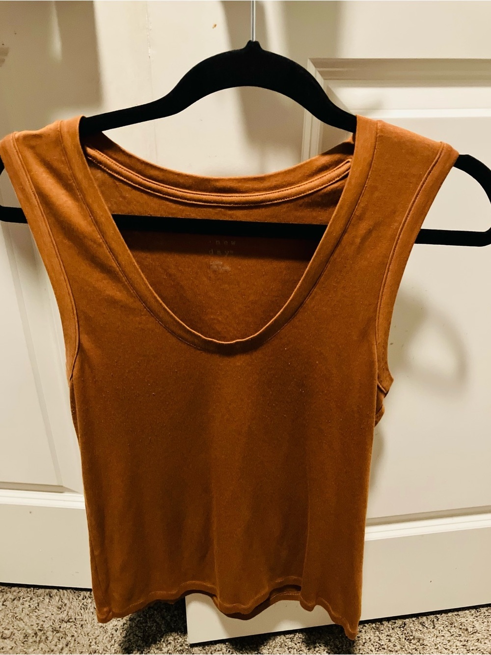 a new day Rust Brown Scoop Neck Short Sleeve Top